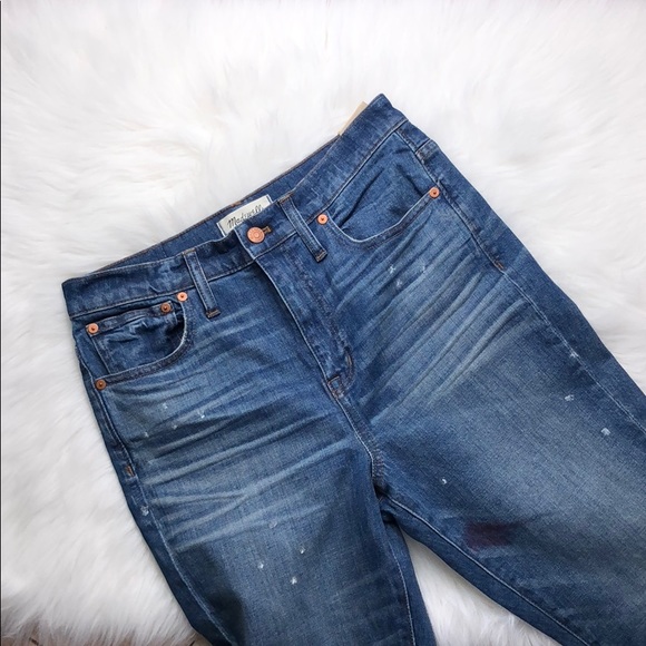 madewell Denim - LAST ONE MADEWELL HIGH RISE SLIM BOYJEAN PAINTER